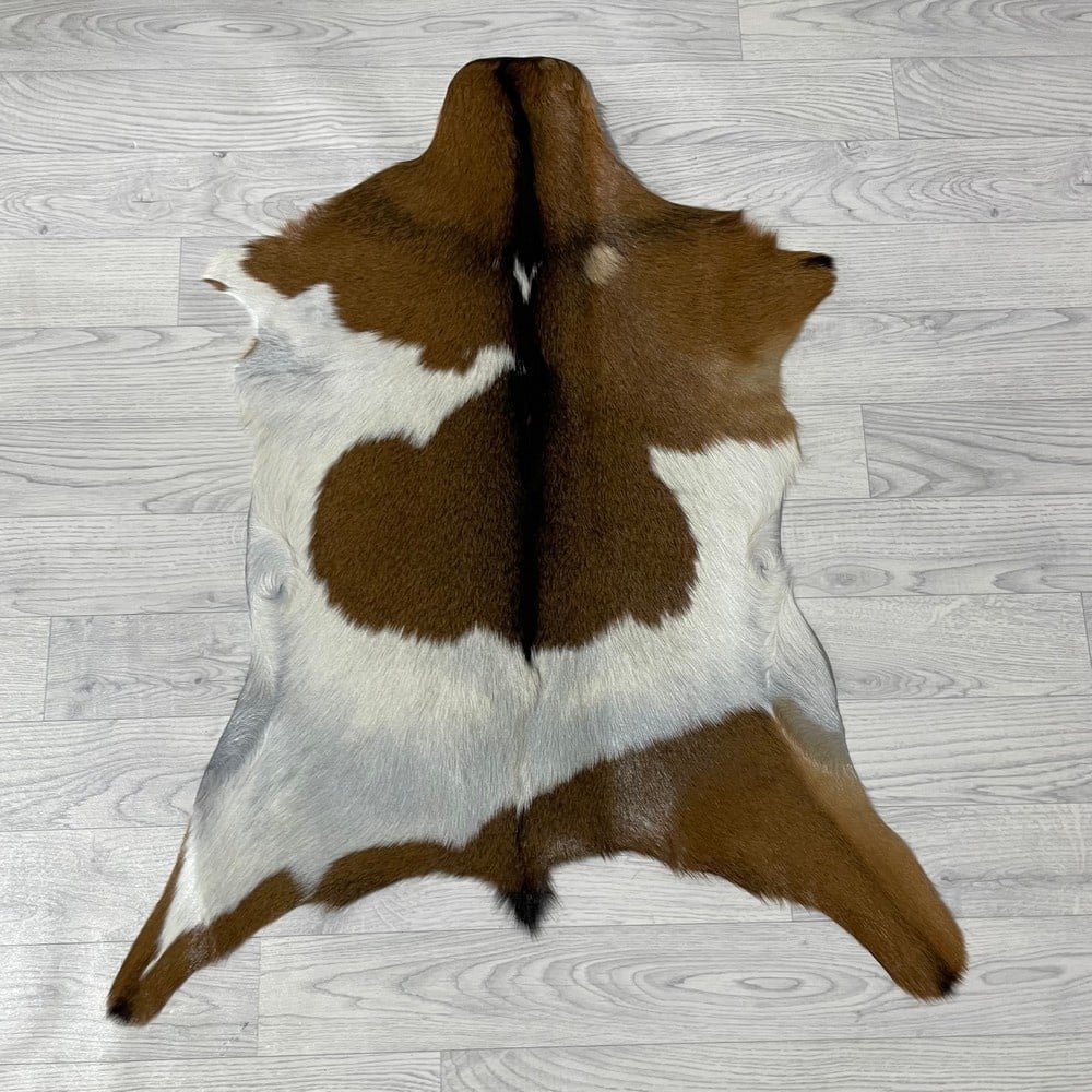 Lederstore Geitenhuid bruin zwart wit 90x75cm