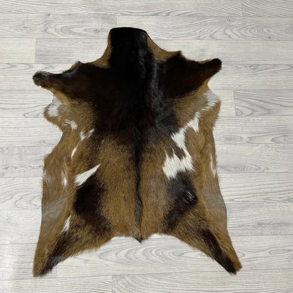 Lederstore Geitenhuid bruin zwart wit 75x60cm