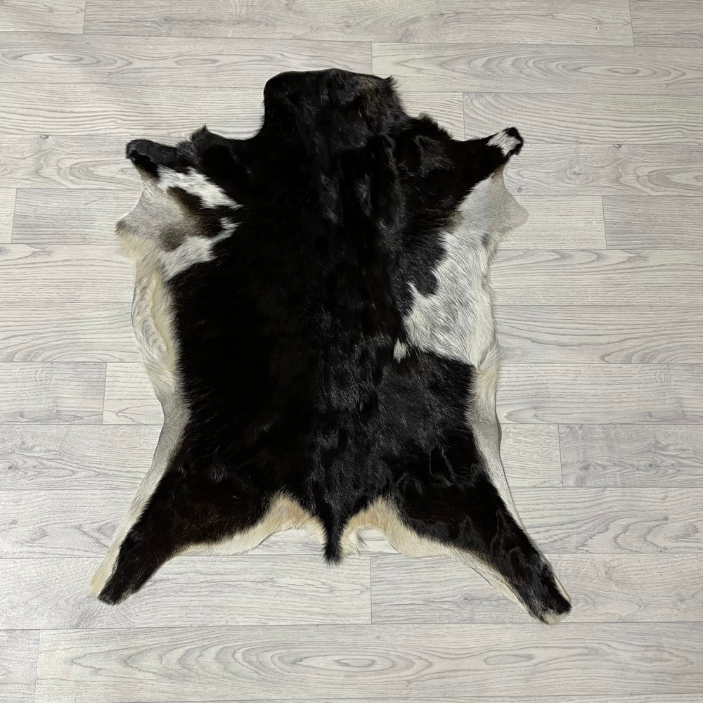 Lederstore Geitenhuid bruin zwart wit 85x70cm