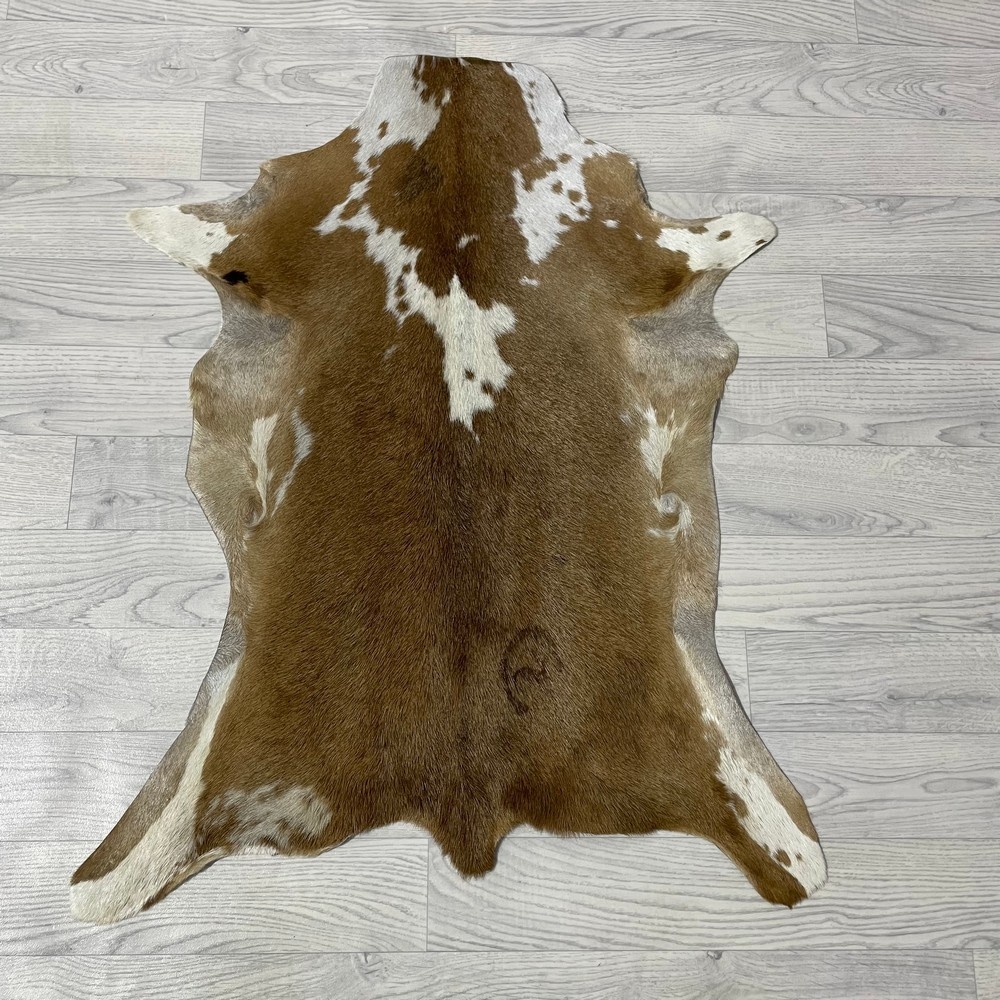 Lederstore Geitenhuid bruin wit 90x70cm