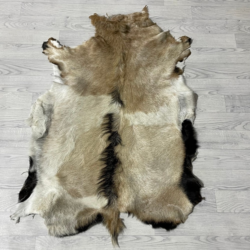 Lederstore Geitenhuid beige creme bruin 120x80cm