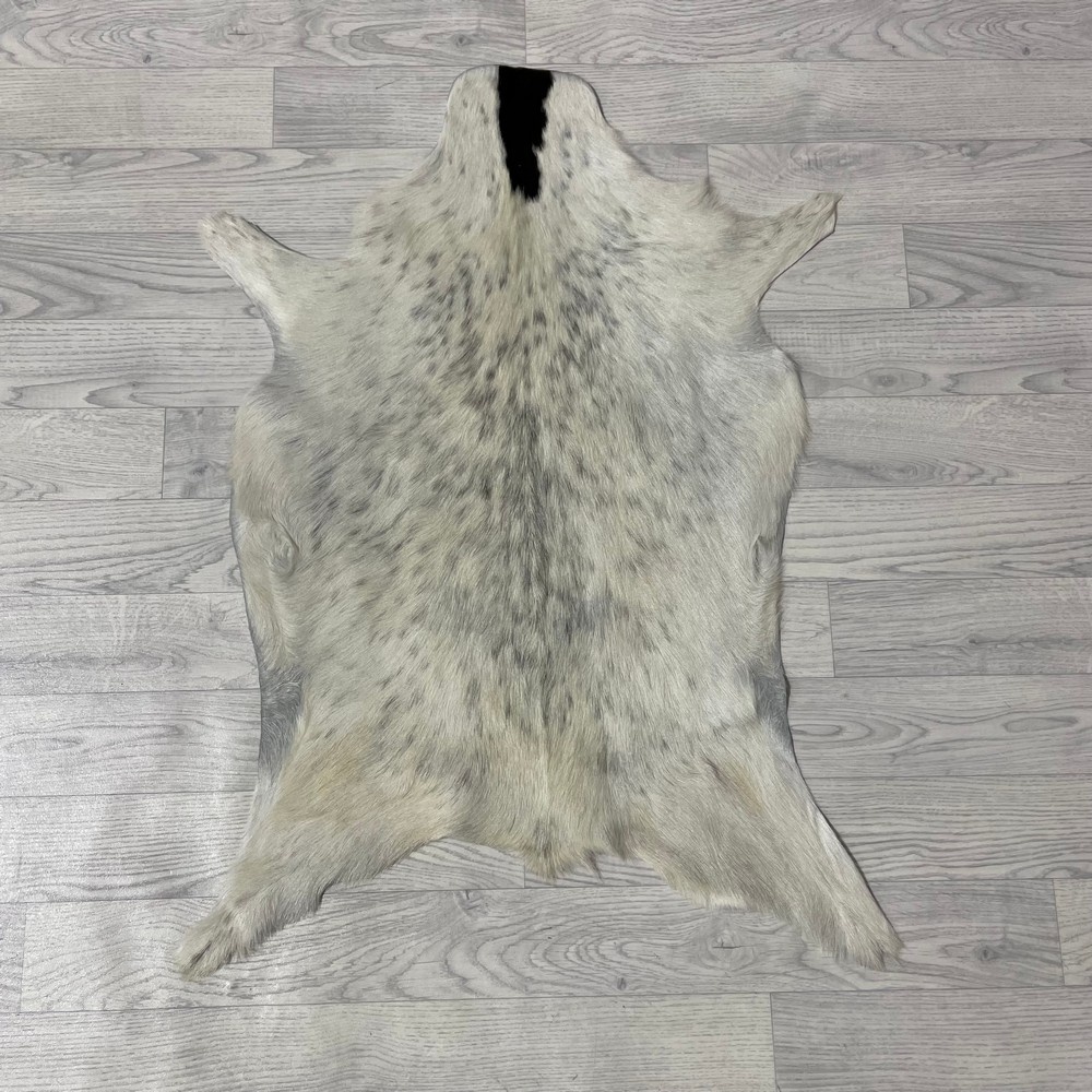 Lederstore Geitenhuid creme wit bruin 90x65cm