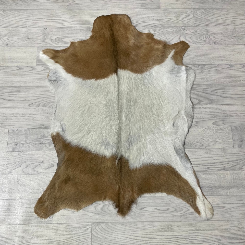 Lederstore Geitenhuid bruin wit 90x75cm