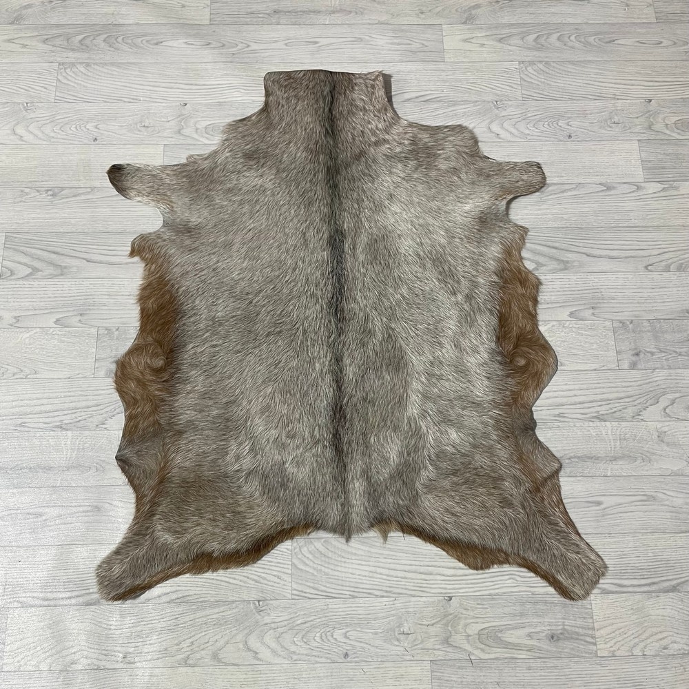 Lederstore Geitenhuid bruin wit 100x90cm