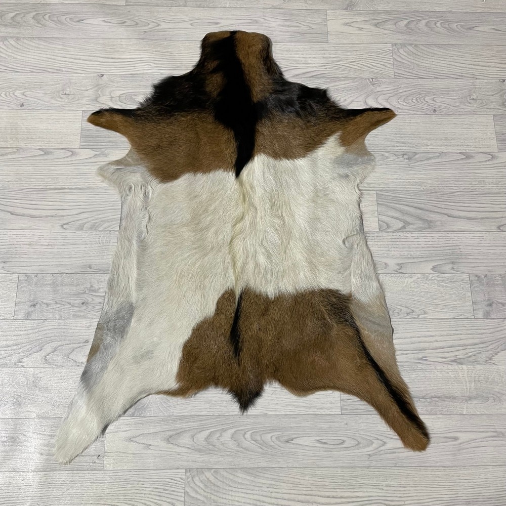 Lederstore Geitenhuid bruin zwart wit 90x75cm