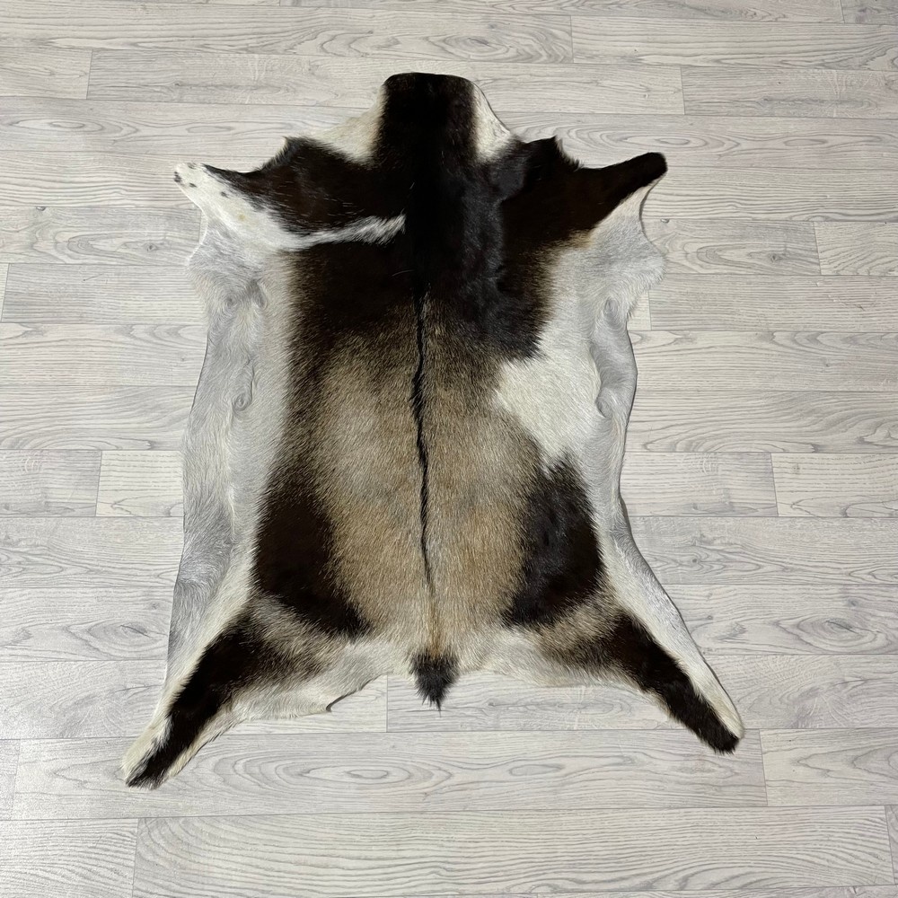 Lederstore Geitenhuid bruin zwart wit 105x80cm