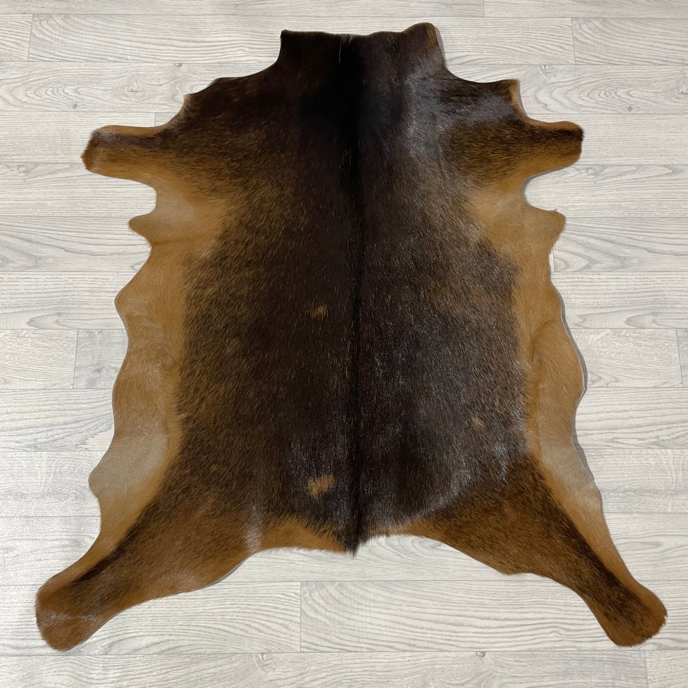 Lederstore Geitenhuid bruin wit 95x95cm