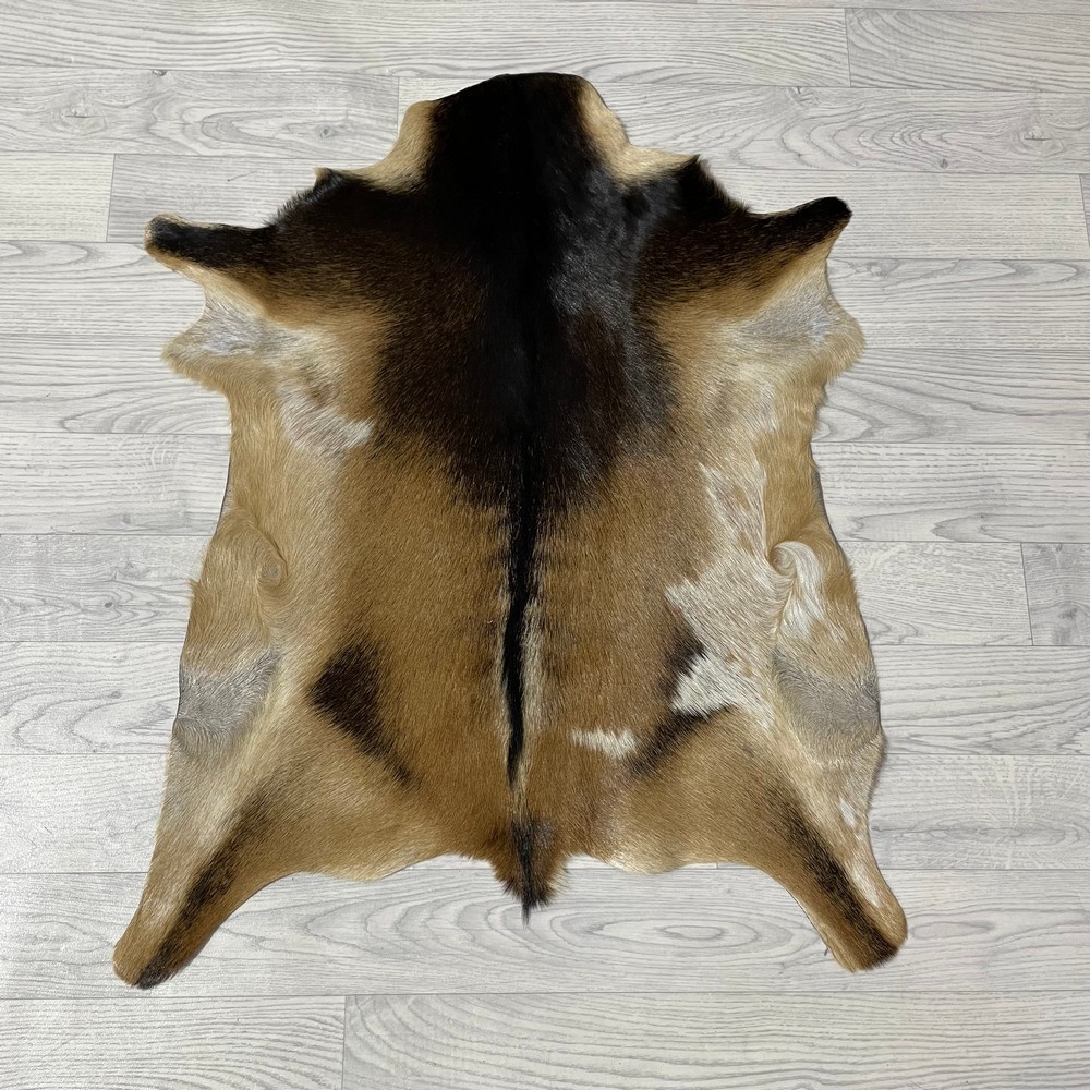 Lederstore Geitenhuid bruin zwart wit 85x65cm