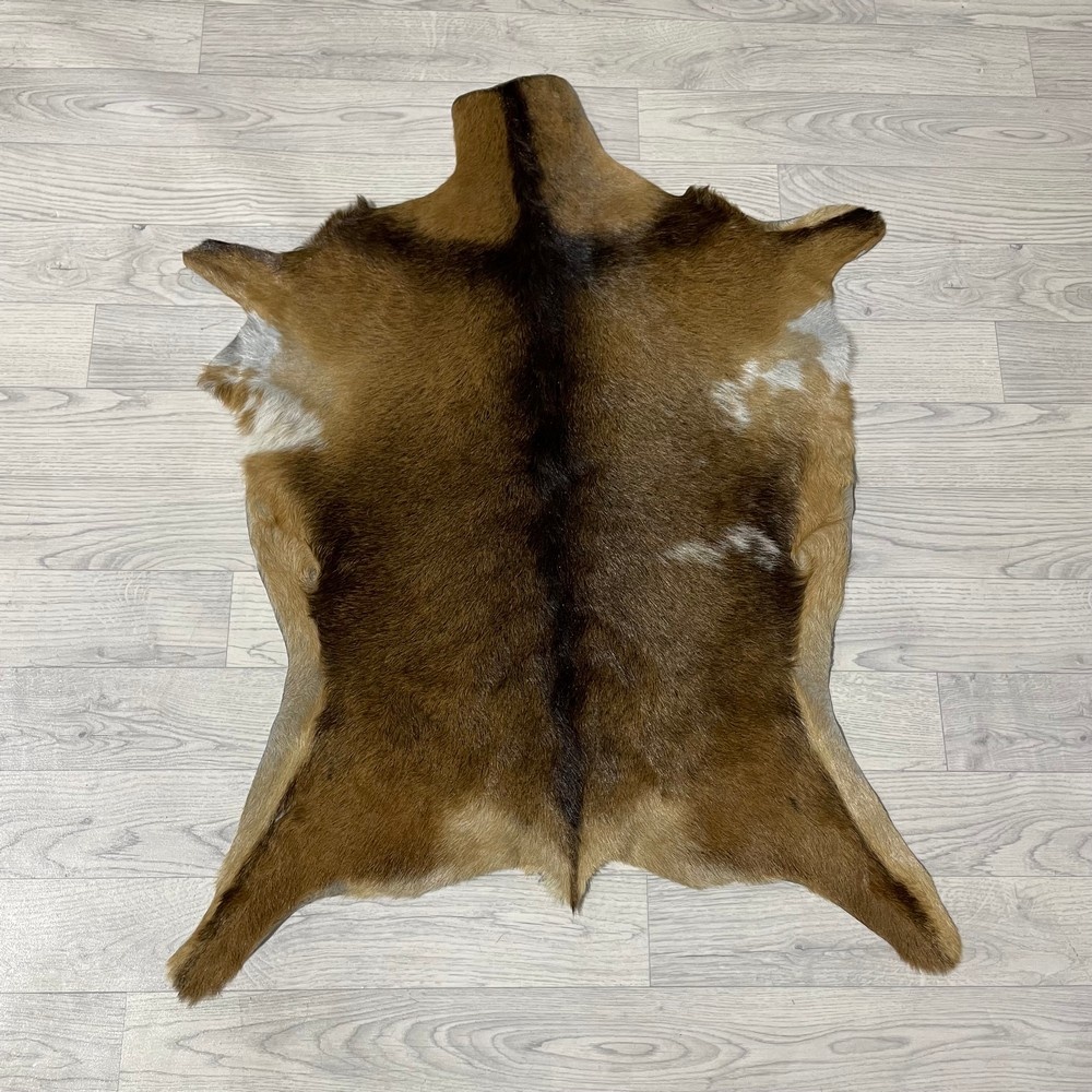 Lederstore Geitenhuid bruin zwart wit 90x75cm