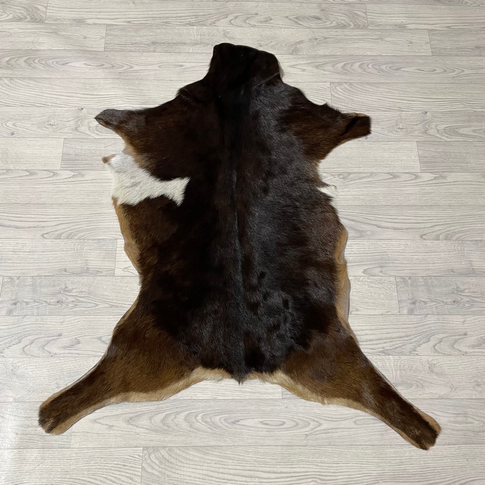 Lederstore Geitenhuid bruin zwart wit 100x90cm