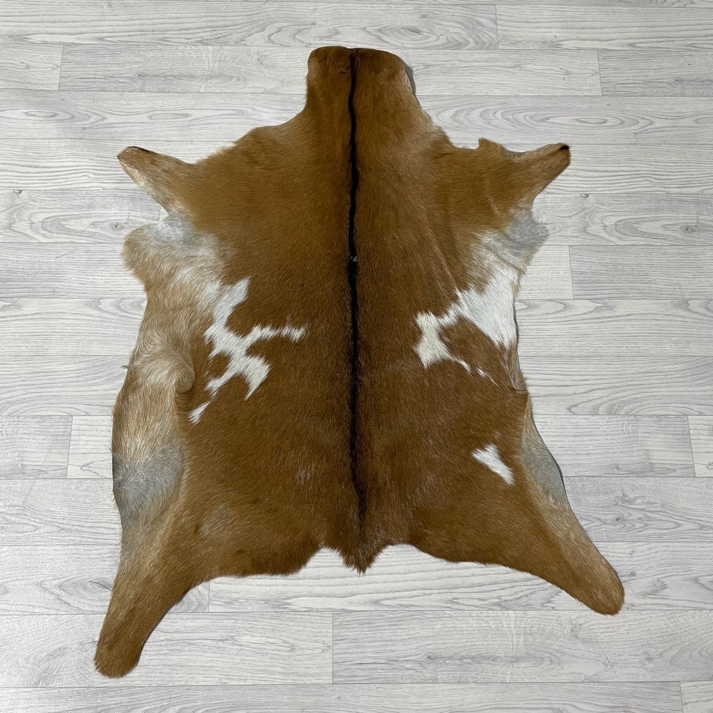 Lederstore Geitenhuid bruin zwart wit 95x75cm