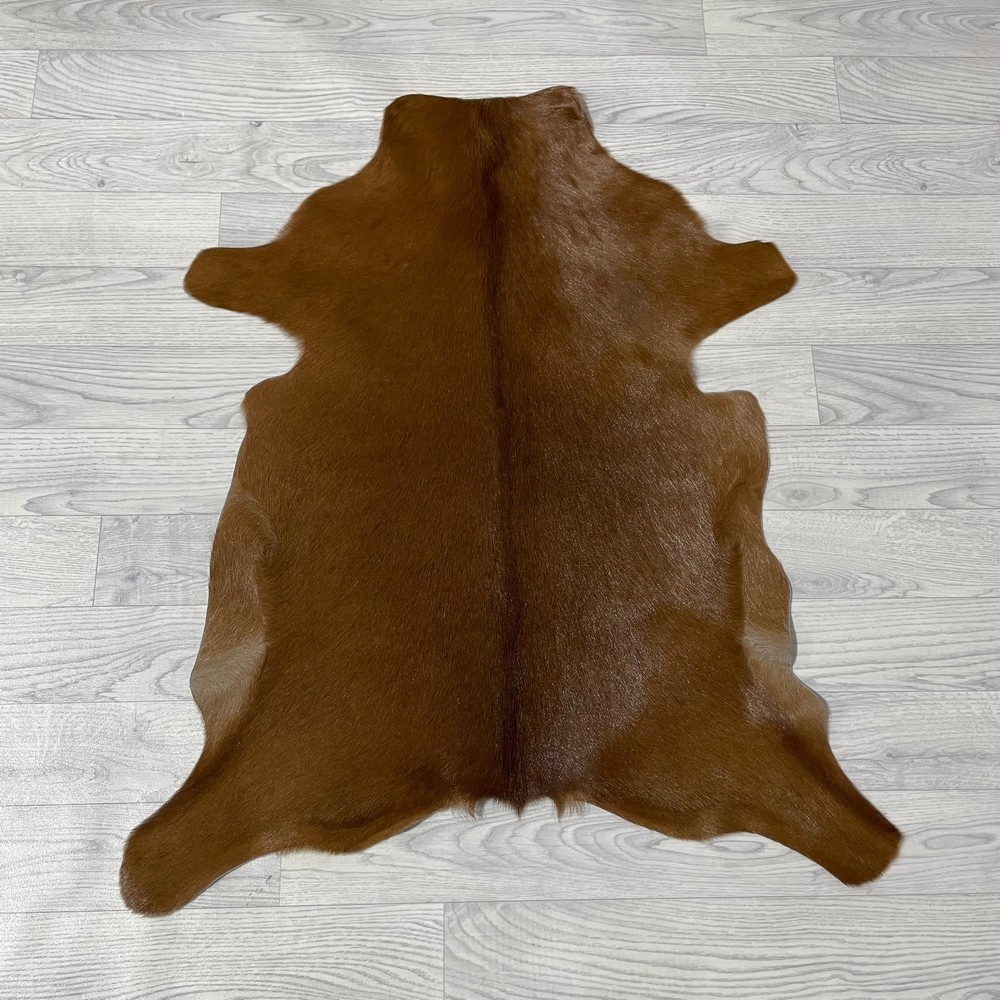 Lederstore Geitenhuid bruin wit 90x75cm