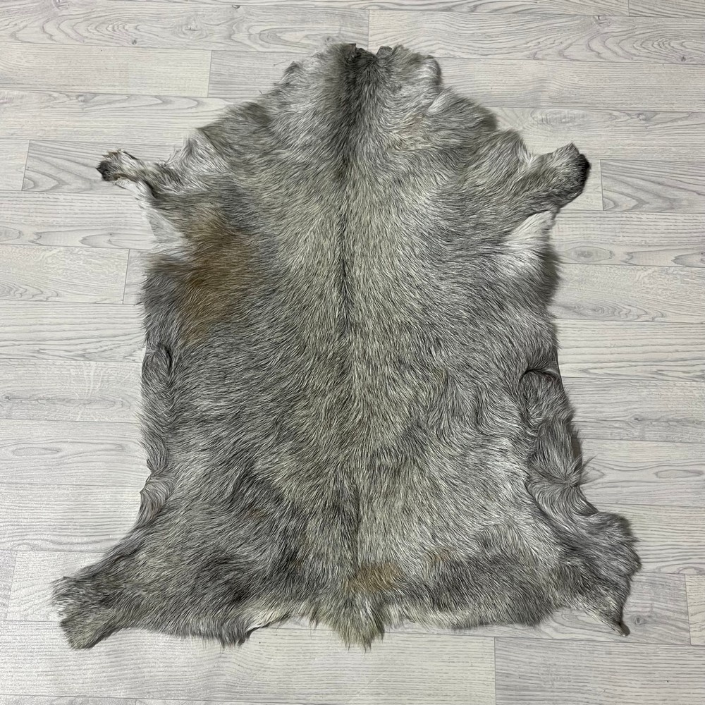 Lederstore Geitenhuid grijs beige creme wit 100x75cm