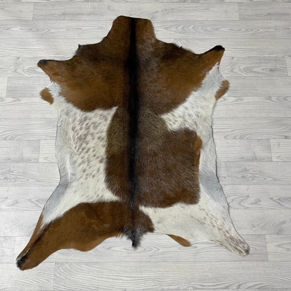 Lederstore Geitenhuid bruin zwart wit 105x90cm