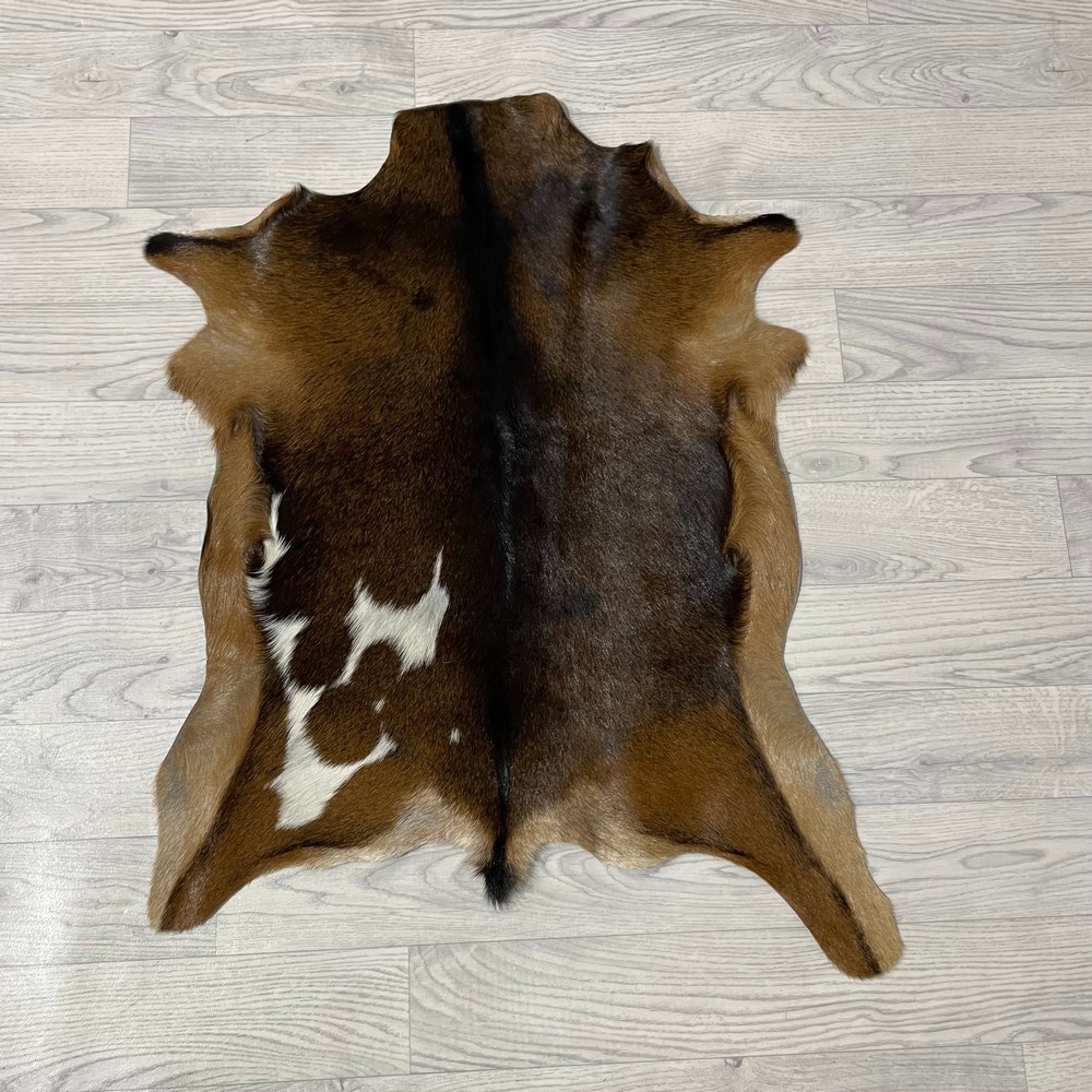 Lederstore Geitenhuid bruin zwart wit 75x65cm