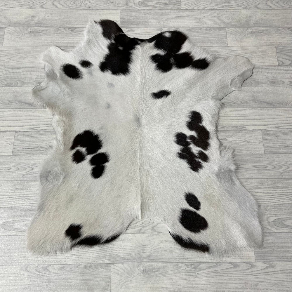 Lederstore Kalfshuid bruin wit 95x85cm