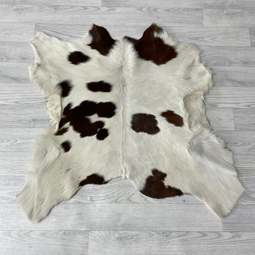 Lederstore Kalfshuid bruin wit 90x90cm