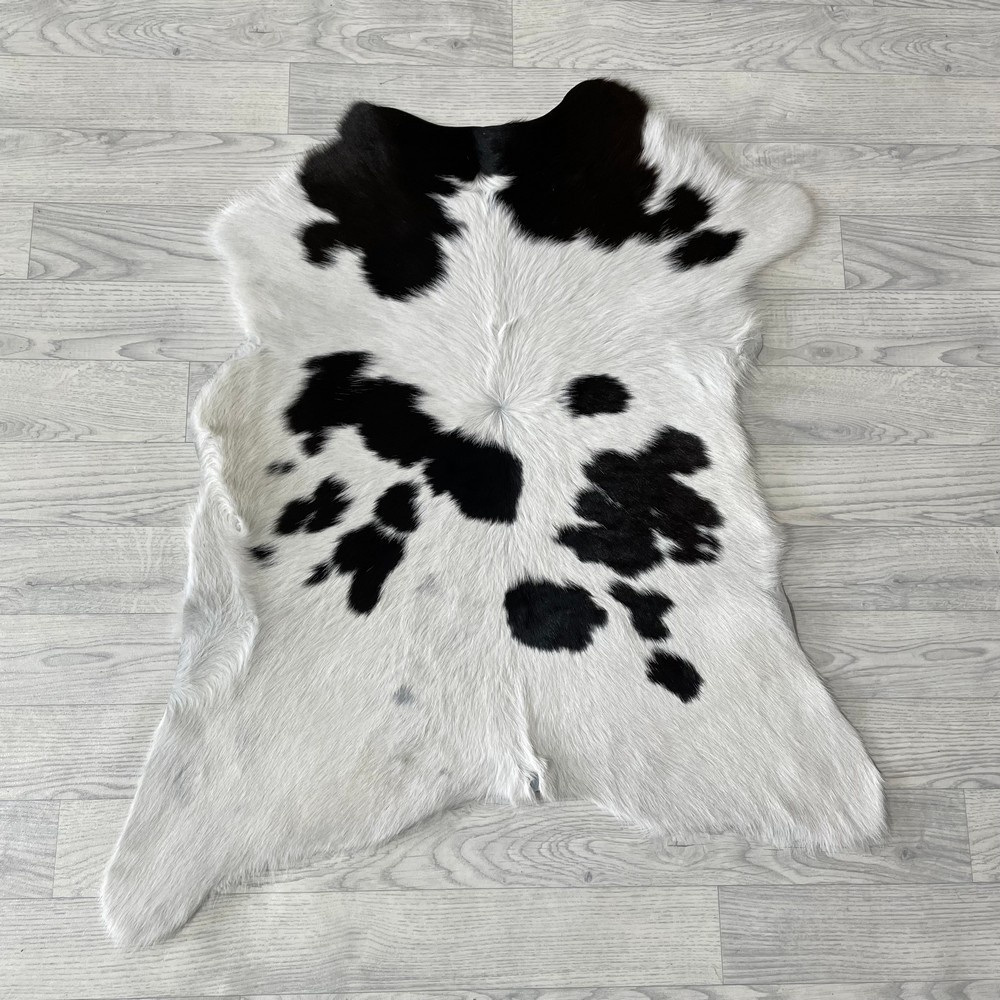 Lederstore Kalfshuid bruin wit 100x85cm