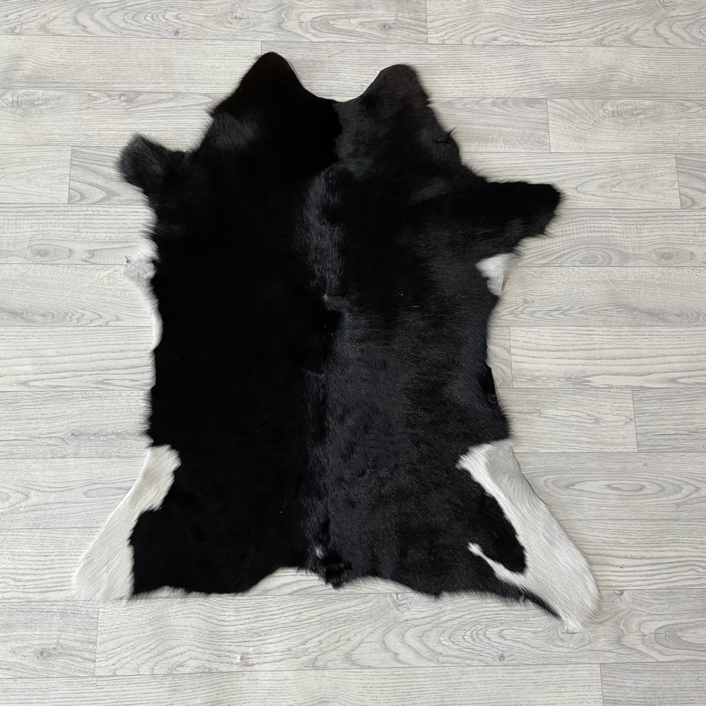 Lederstore Kalfshuid bruin wit 85x75cm