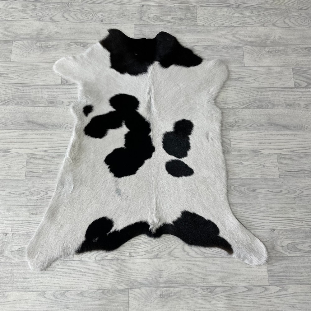 Lederstore Kalfshuid bruin wit 95x90cm