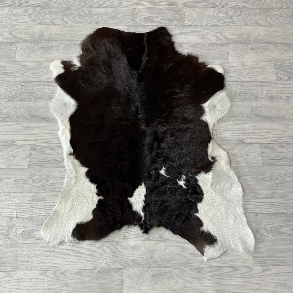 Lederstore Kalfshuid bruin wit 105x85cm