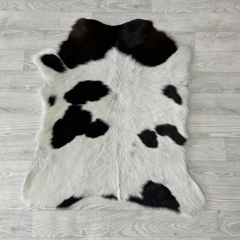 Lederstore Kalfshuid bruin wit 85x75cm