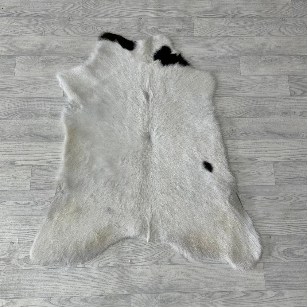 Lederstore Kalfshuid bruin wit 100x90cm