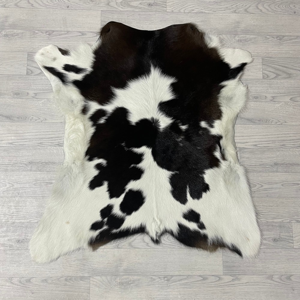 Lederstore Kalfshuid bruin wit 95x90cm