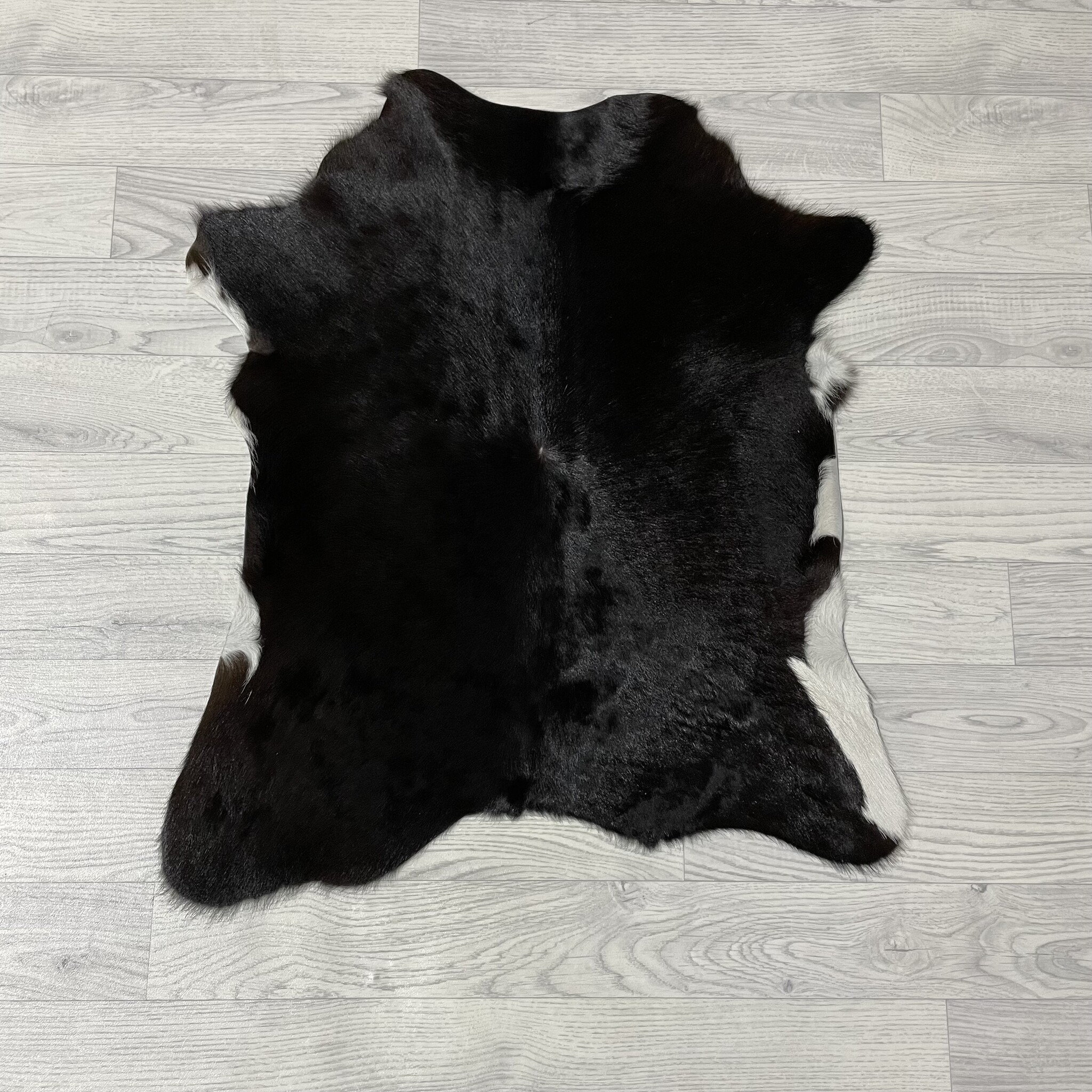 Lederstore Kalfshuid bruin wit 80x70cm