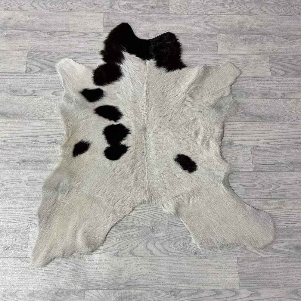 Lederstore Kalfshuid bruin wit 95x80cm