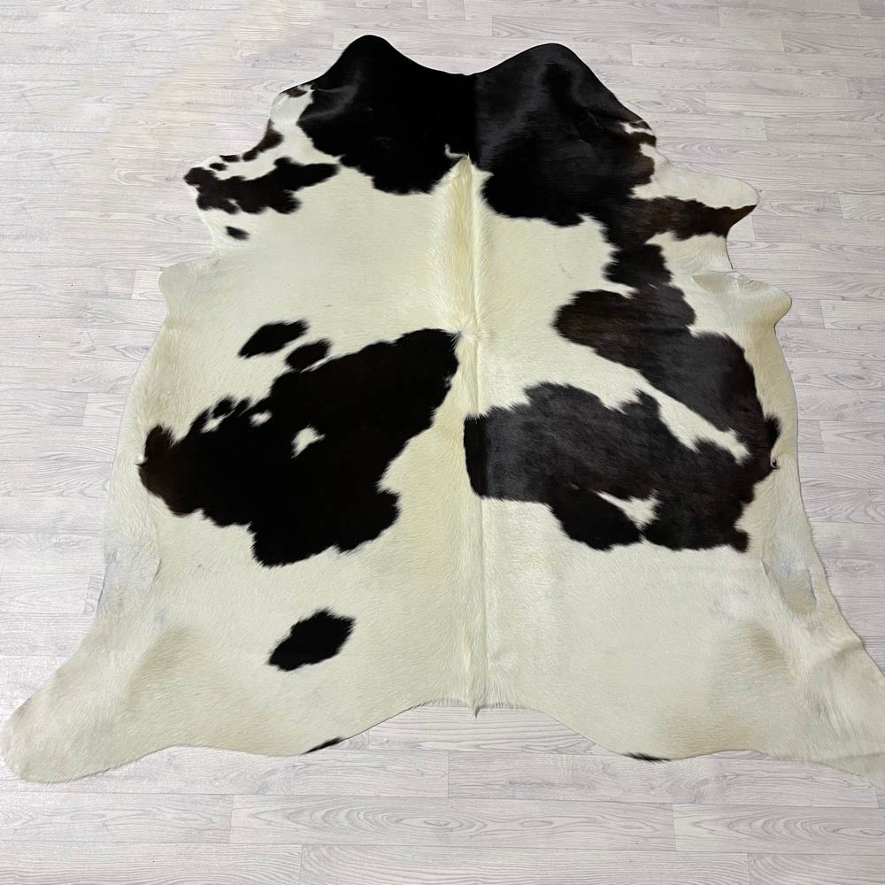 Lederstore Koeienhuid zwart bruin creme 230x215cm