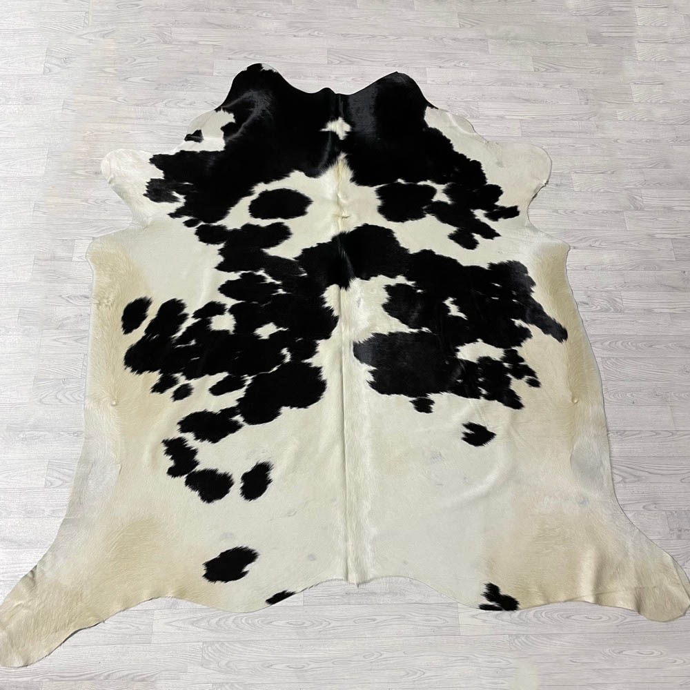 Lederstore Koeienhuid zwart creme 240x230cm