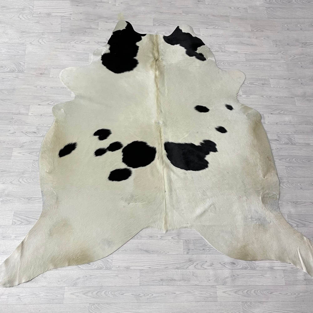Lederstore Koeienhuid zwart creme 235x230cm