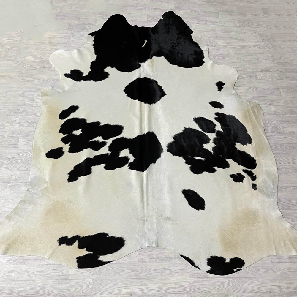 Lederstore Koeienhuid zwart wit creme 260x240cm