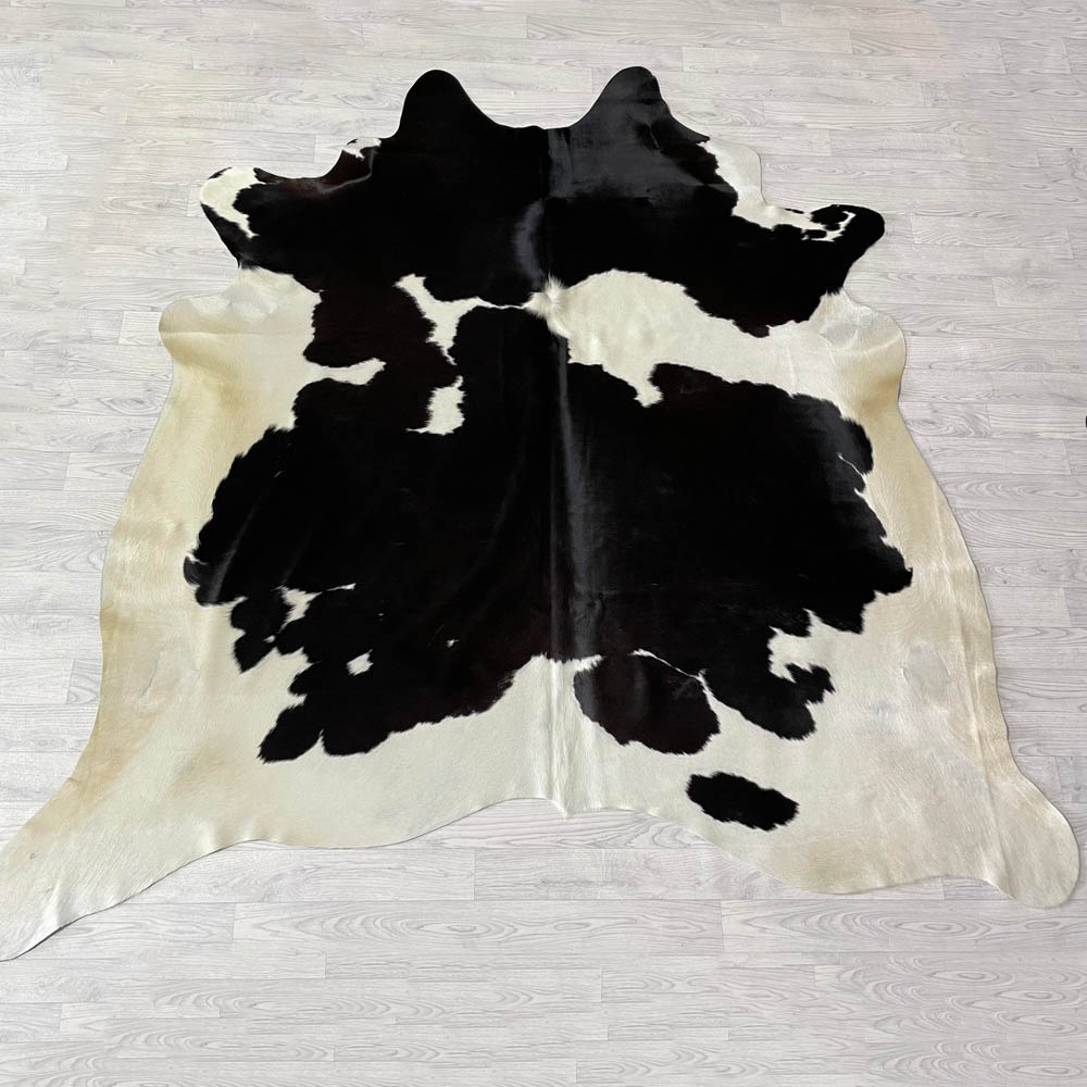 Lederstore Koeienhuid zwart bruin creme 225x230cm
