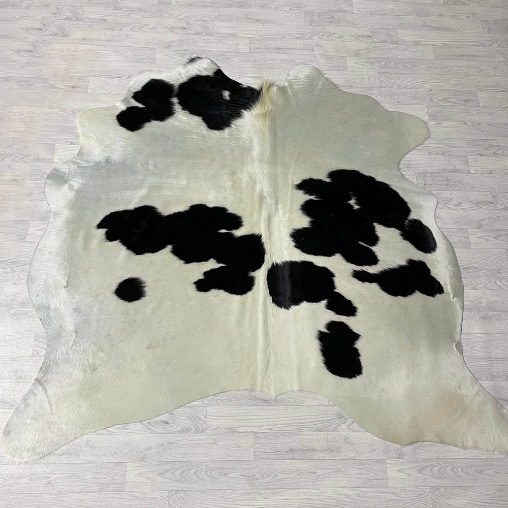Lederstore Koeienhuid zwart creme 185x205cm