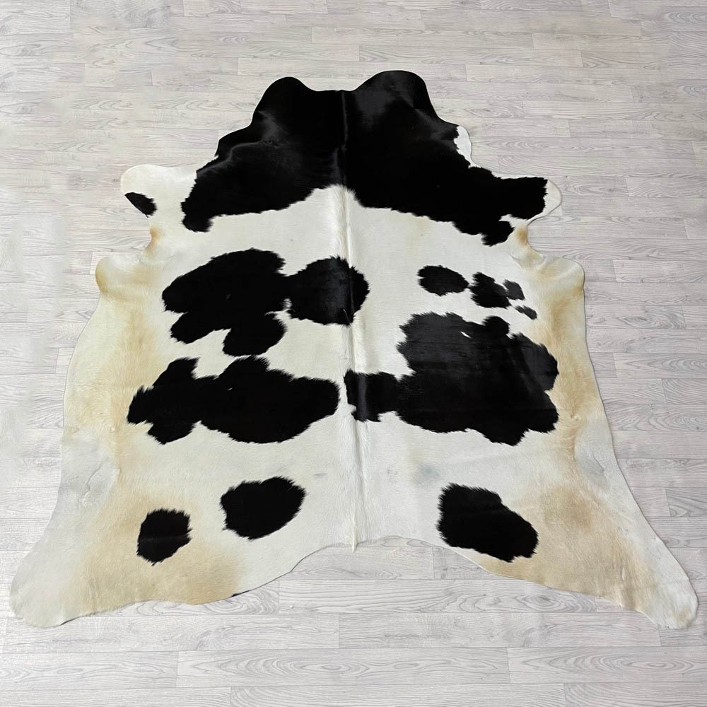 Lederstore Koeienhuid zwart wit creme 215x215cm
