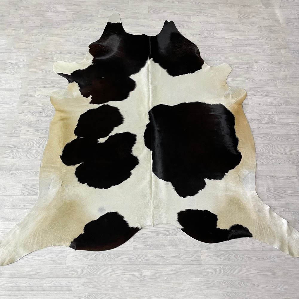 Lederstore Koeienhuid bruin wit creme 240x235cm