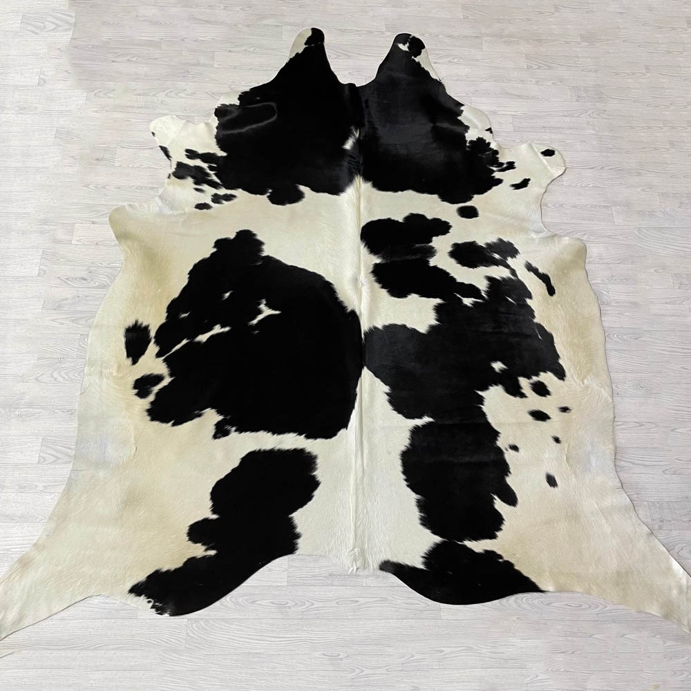 Lederstore Koeienhuid zwart creme 270x250cm