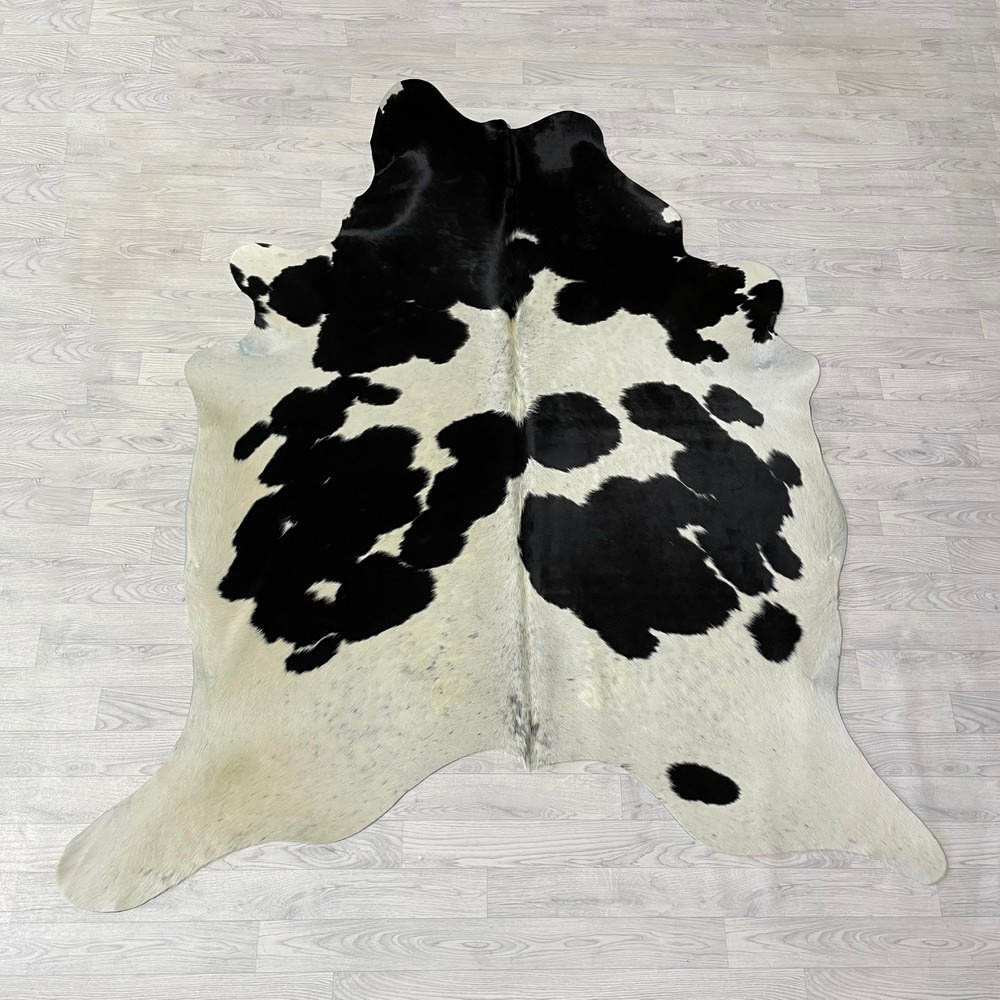Lederstore Koeienhuid zwart creme 225x195cm