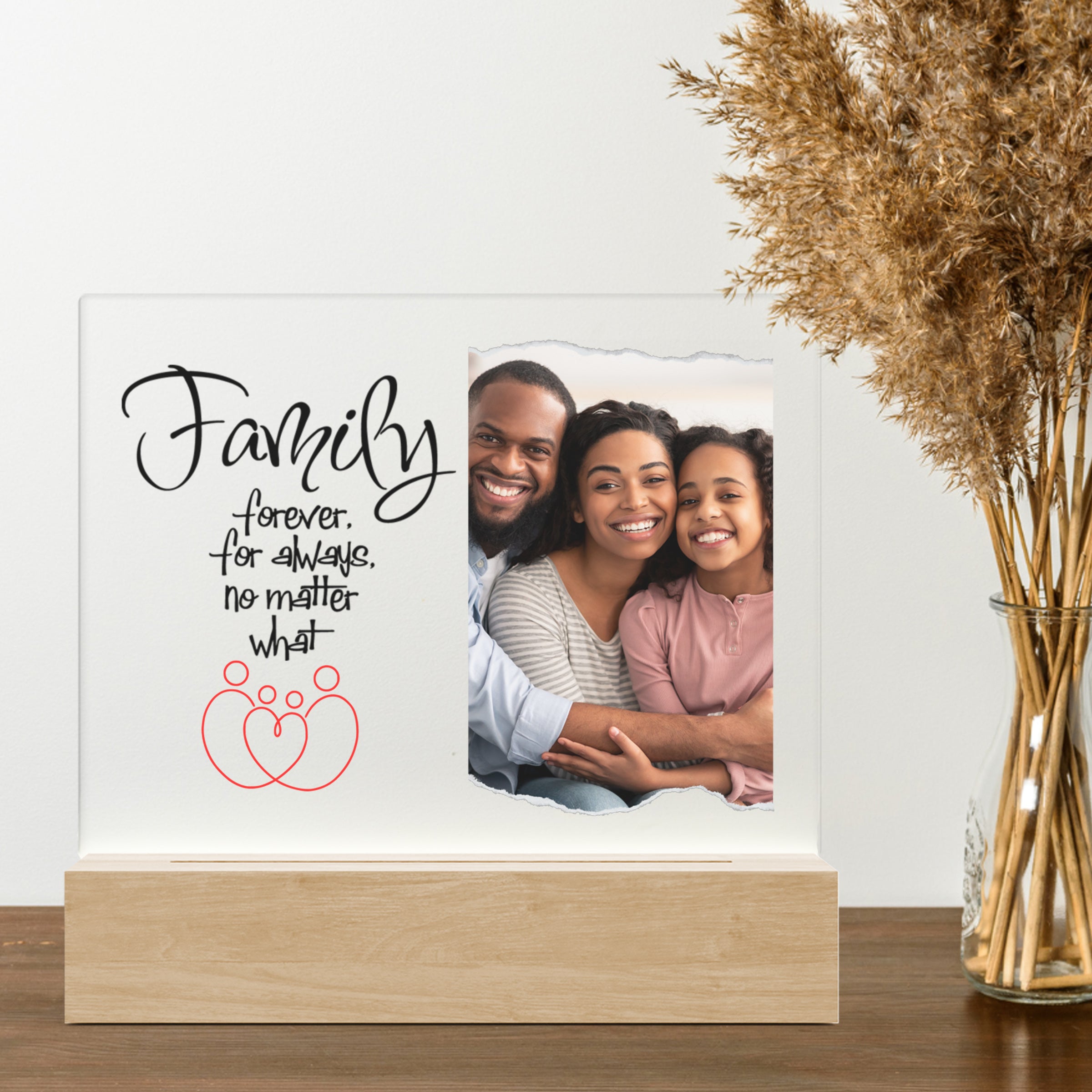 Merkloos 3D LED LAMP - Uw Eigen Gezinsfoto - Ontwerp-zelf.nl