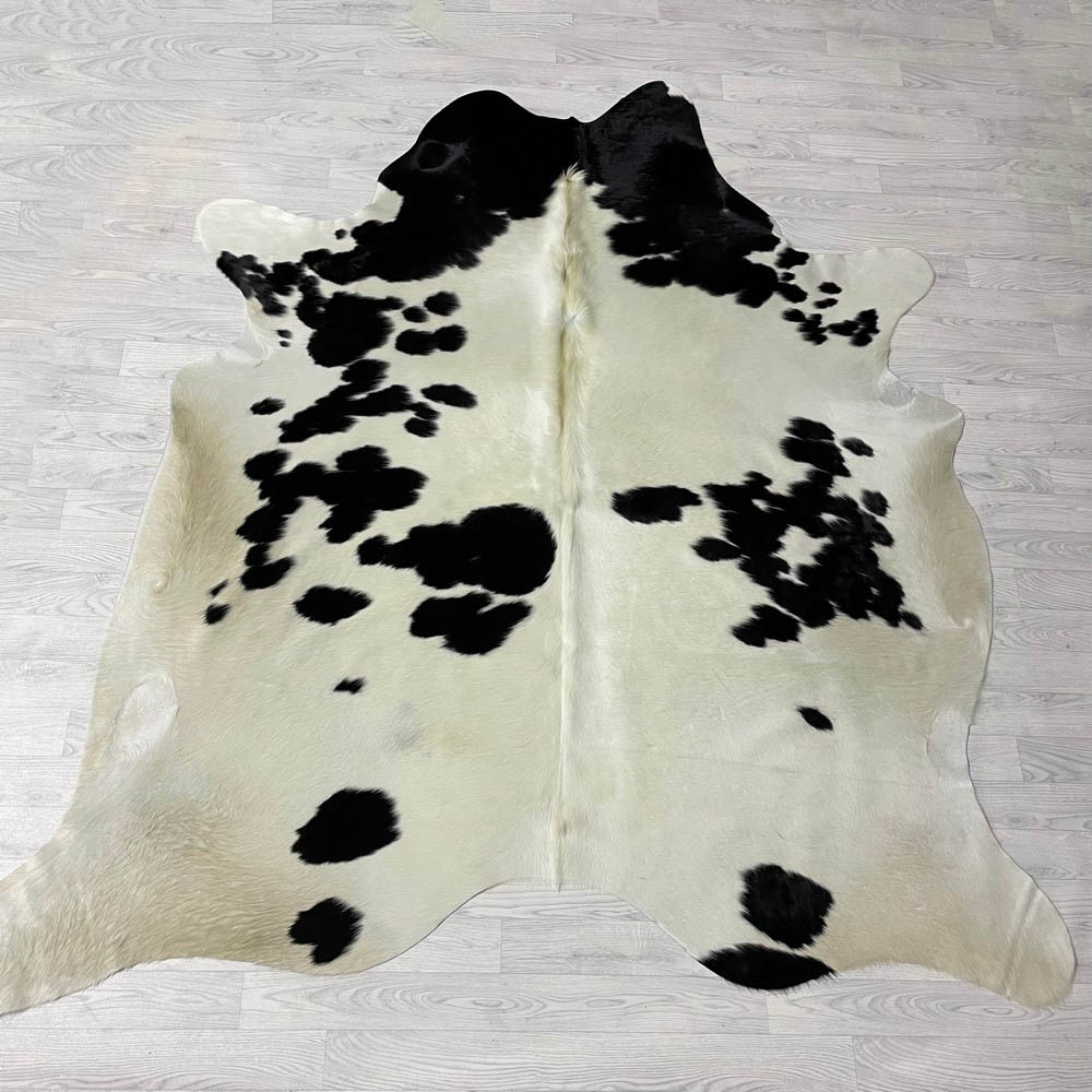 Lederstore Koeienhuid zwart creme 235x225cm