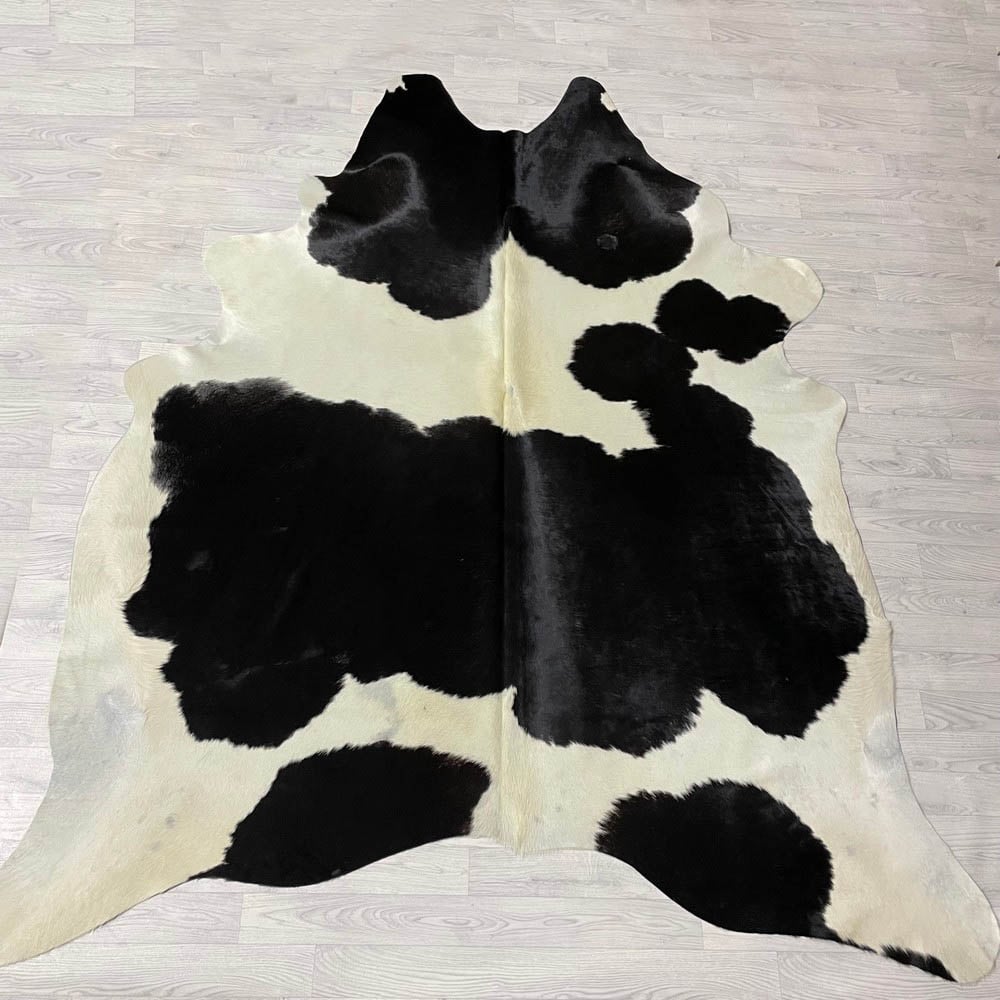 Lederstore Koeienhuid zwart creme 255x225cm