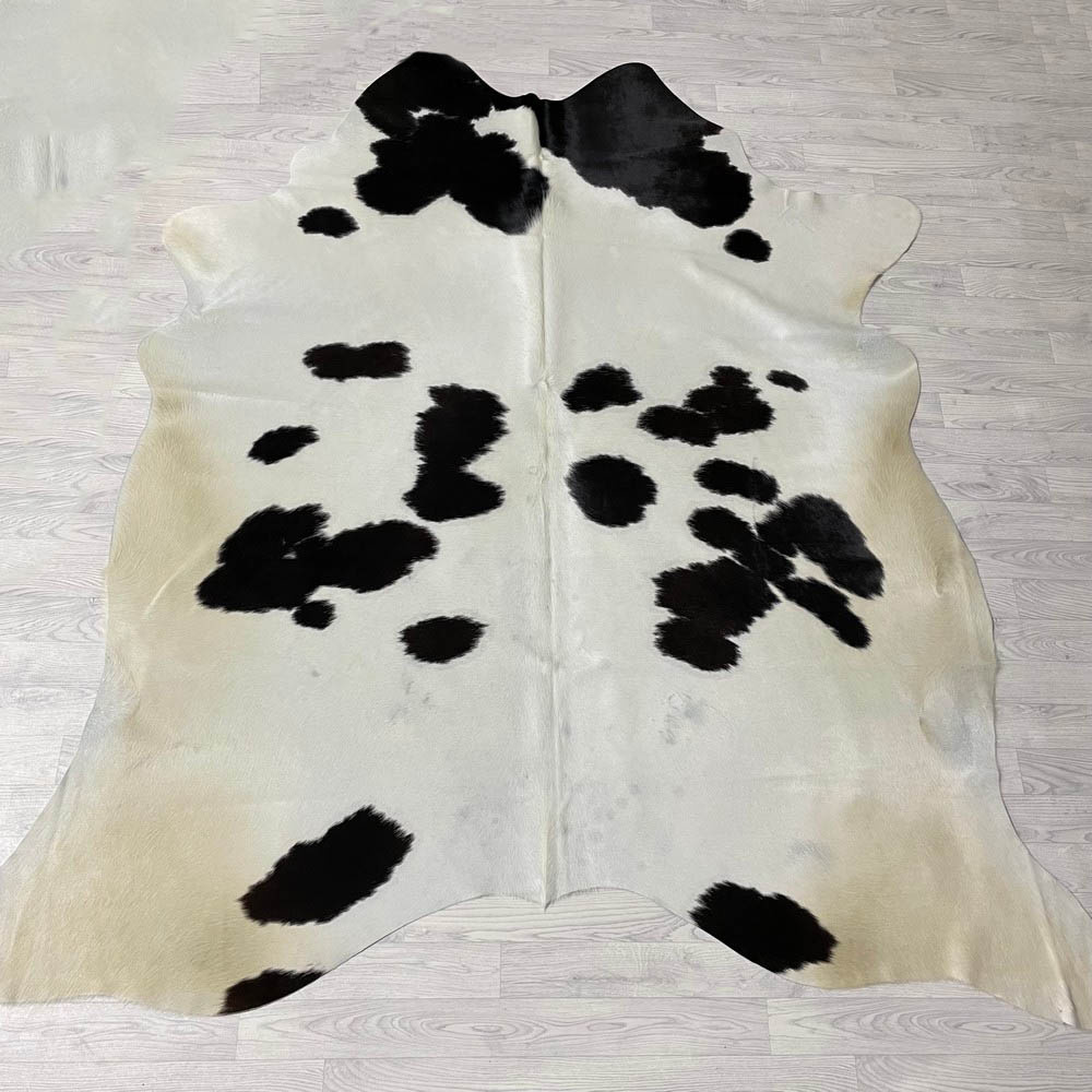 Lederstore Koeienhuid zwart wit creme 245x225cm