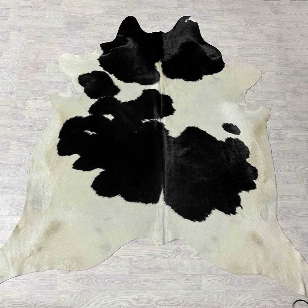 Lederstore Koeienhuid zwart creme 250x240cm