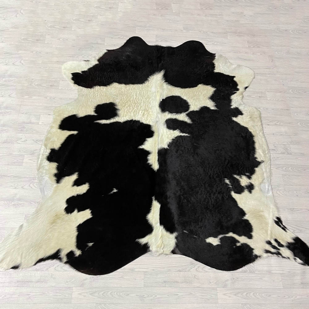 Lederstore Koeienhuid zwart creme 235x230cm