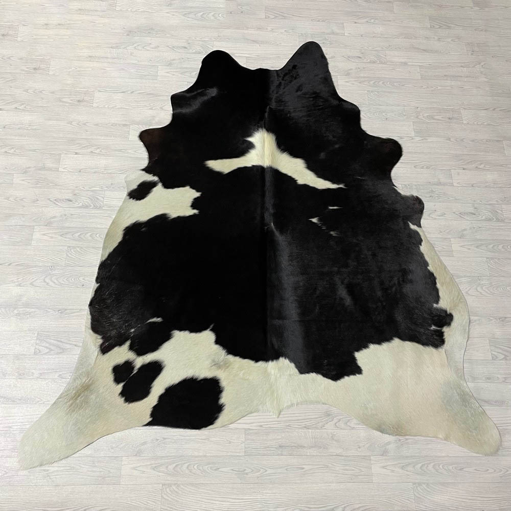 Lederstore Koeienhuid zwart creme 215x195cm