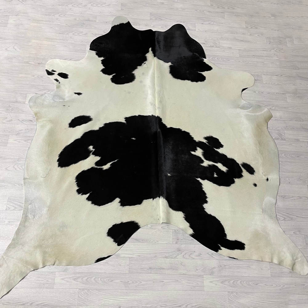 Lederstore Koeienhuid zwart wit creme 235x225cm