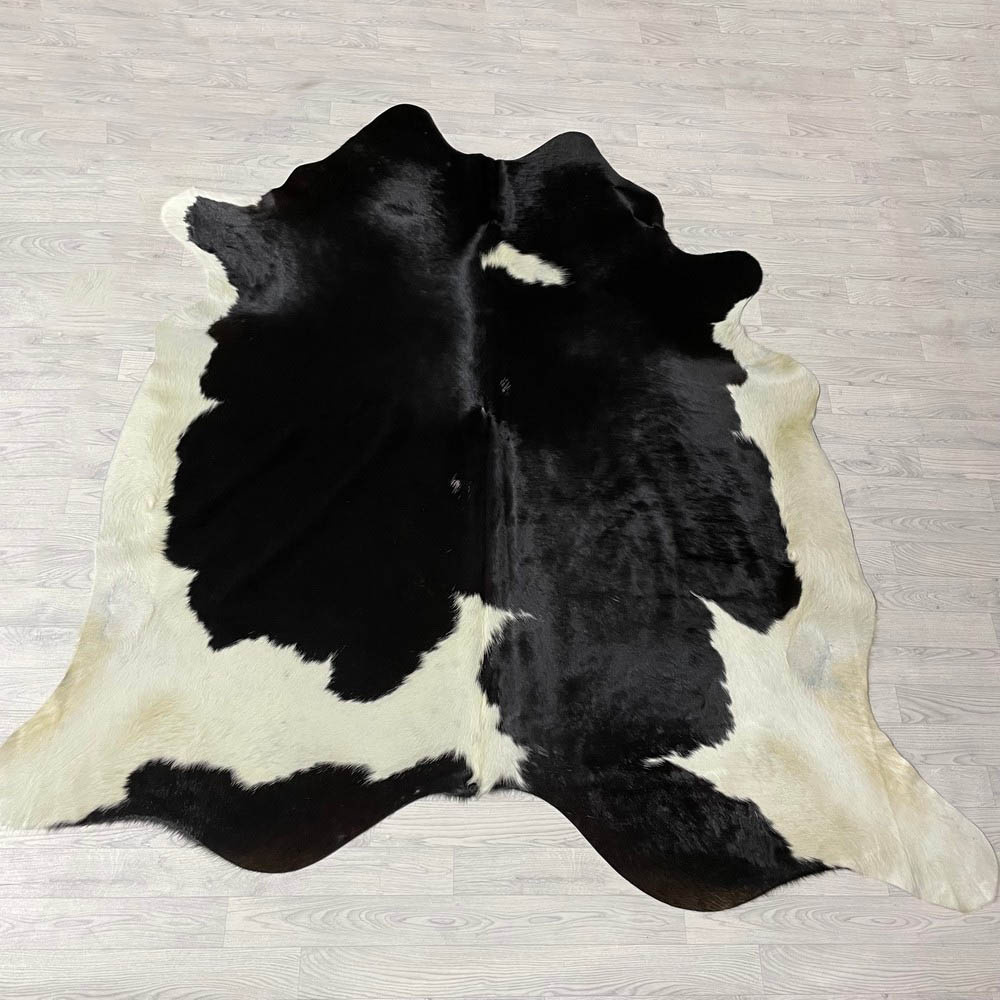 Lederstore Koeienhuid zwart wit creme 240x230cm