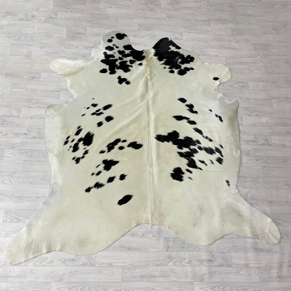 Lederstore Koeienhuid zwart creme 220x205cm